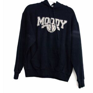 Moody Basketball Hoodie Navy Blue Unisex Size M Cotton/Polyester Blend Pullover